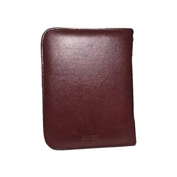 Lillian Vernon Maroon Agenda Planner Address Book Genuine Leather Binder Office - Picture 3 of 16